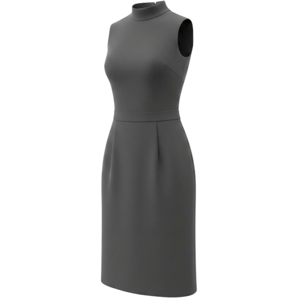 Anne Klein 2 Mock Neck‎ Sleeveless Wool Blend Sheath Dress Black Size 8